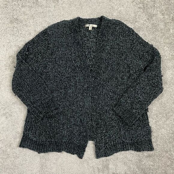 Seven 7 Women’s Large Chenille Fuzzy Knit Cardigan Sweater Open Front - Picture 1 of 6